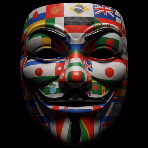 Guy Fawkes mask V Anonymous world Heritage