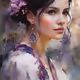 Materpiece of beautiful lady portraits in dress