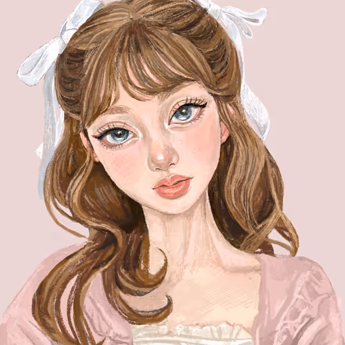 *GIRLS PORTRAIT PEACH PINK*