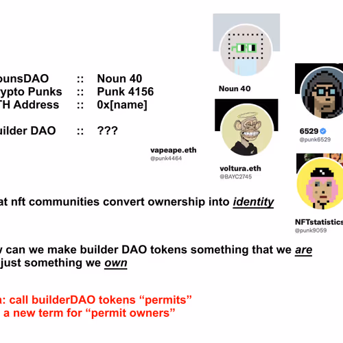 convert builderDAO ownership to non-fungible identity