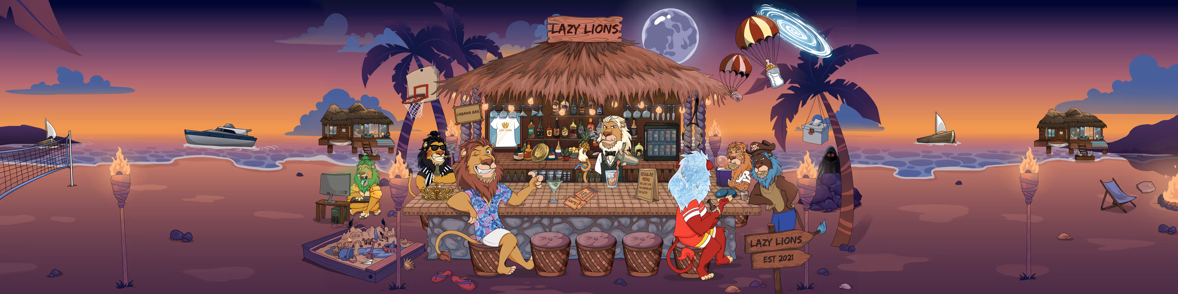 Lazy Lions banner