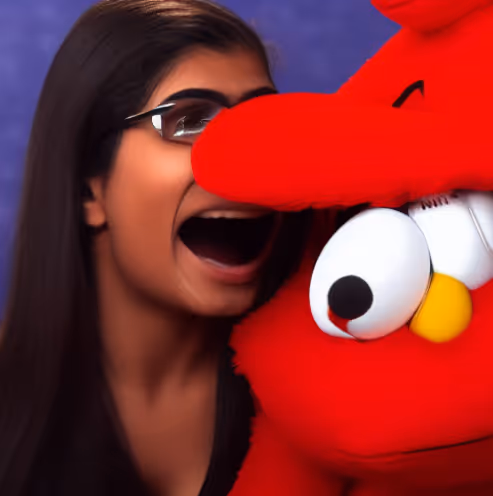 Mia Khalifa Meets Elmo