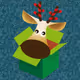 Merry Christmas with Gift Box ChristmasDeer