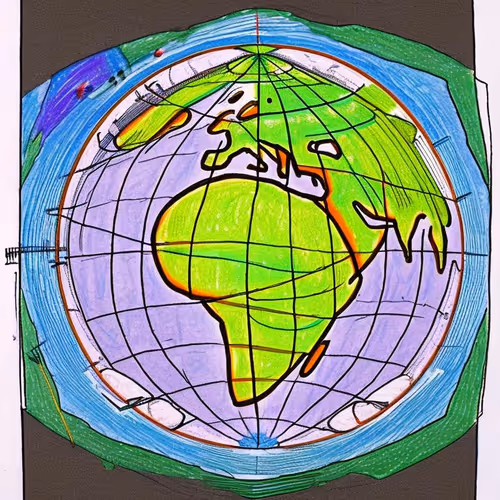 Scenery seen with compound eyes