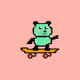 Little Panda Bears on A Skateboard