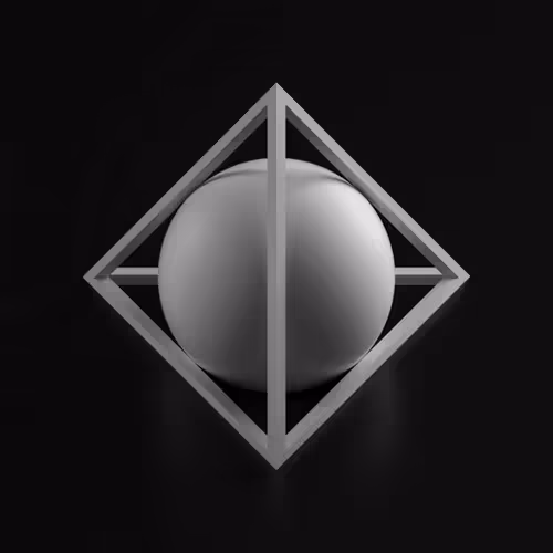 Sphere in Open Platonic Solids by Joanie Lemercier