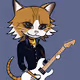 Moon Guitar Cats
