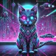 Cyberpunk Neon Cat