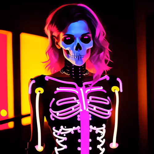 Cyberpunk Kabuki Skeleton