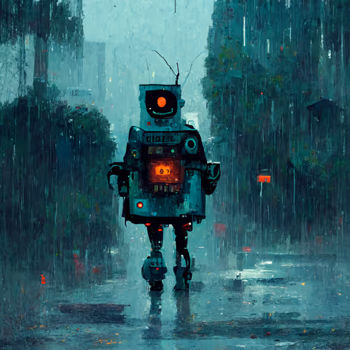 BITOBOT IN THE RAIN