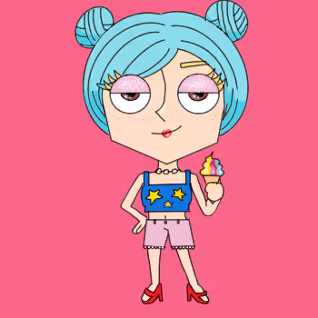 vibrant half open eyes character