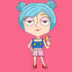 vibrant half open eyes character