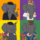 Dark grey elephants