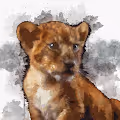 Ink painting animals