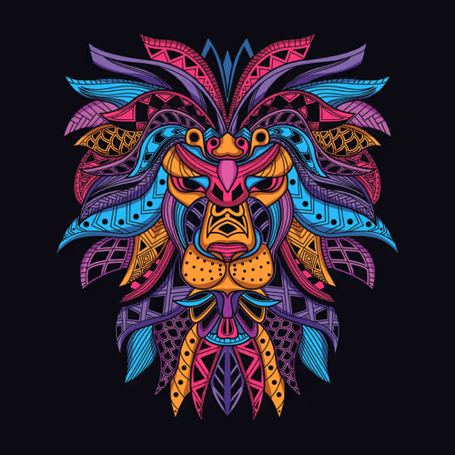 lion pattern face