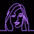 One Line Neon People