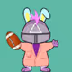 Pixelated Cool Rabbit