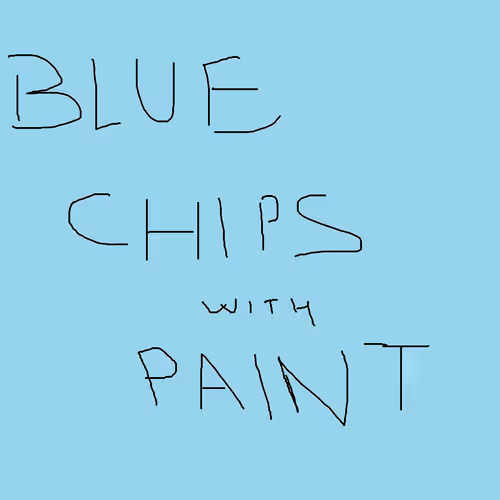 Blue Chips With Paint - old