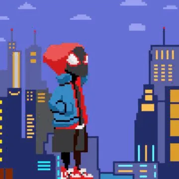Superhero Pixel Art gif