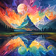 Ethereal Mountain Vistas: A Colorful NFT Art Series