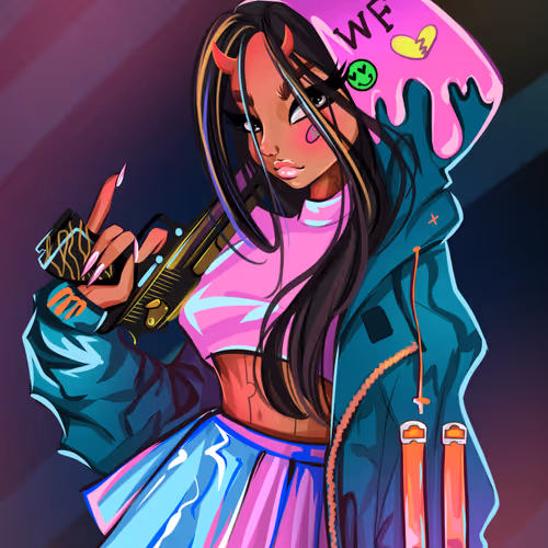 Cartoon girl from her world