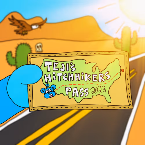 HITCHHIKERS PASS BY TEJI