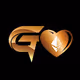 Gold Heart Bulldog
