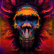 Colorful King Ape Skull