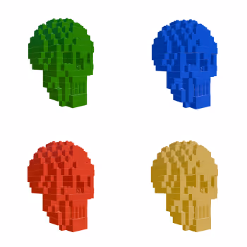 ElmonX x Nathan Sawaya Small Skulls