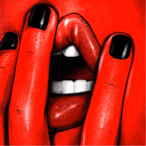 Woman on red.
