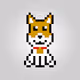 The Pixel Dog looks like Shiba Inu or Doge