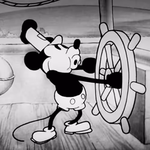 Flipped Steamboat Willie - Public Domain 2024