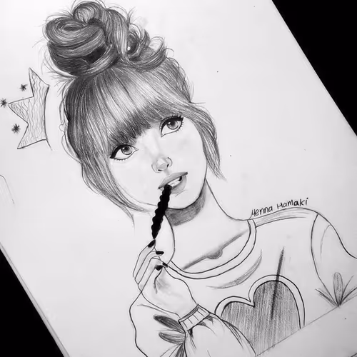 black and white drawings ahmad - old