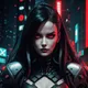 Neon Shadows: Enigmatic Allure
