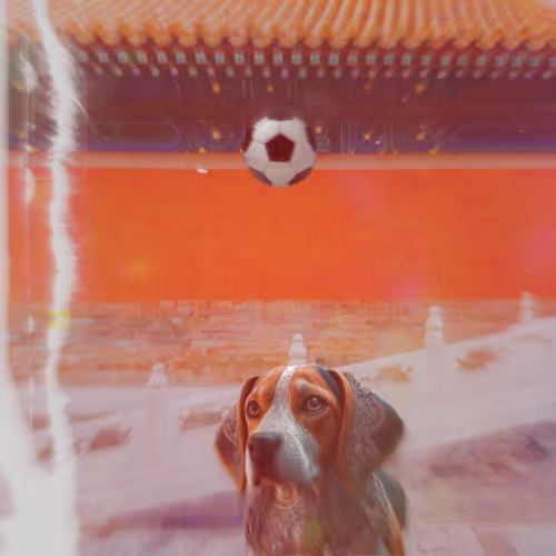 Digital dog with ball