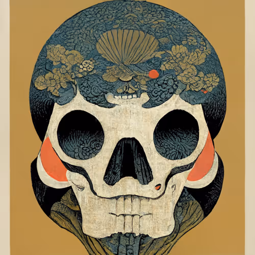 Ukiyo-e Skull