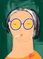 woman with glasses