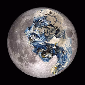 Postage stamp from the moon