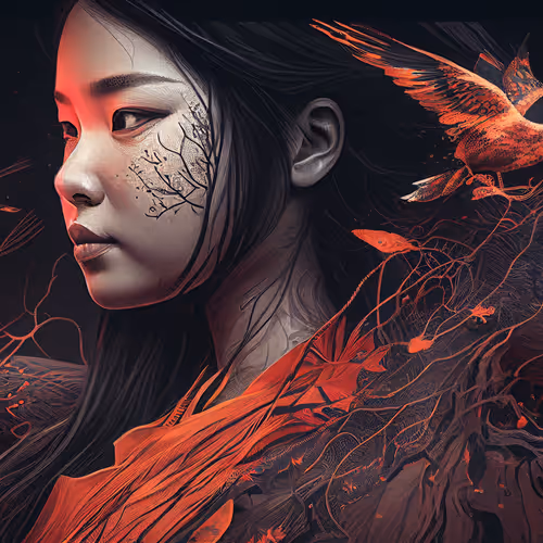 Girl with birds
