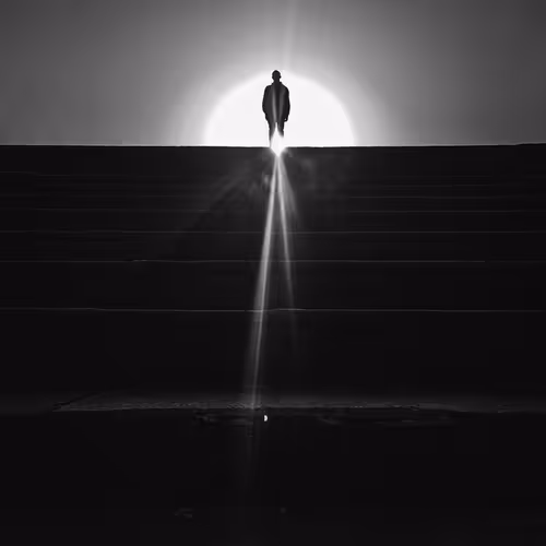 Alone in white and black
