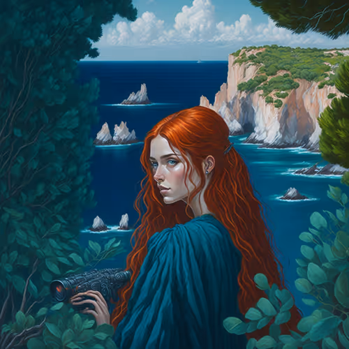 Red Glimpses: The Redhead of Crete - A Digital Journey into Greek Beauty