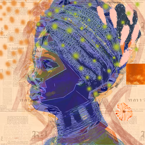 African Beauty - Mixed Art