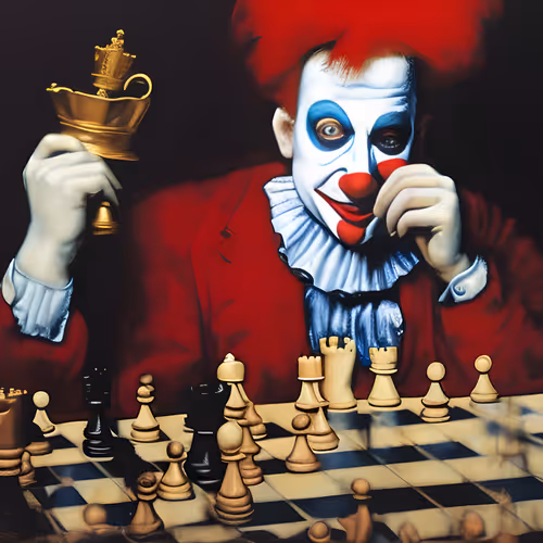 Clowns playing chess