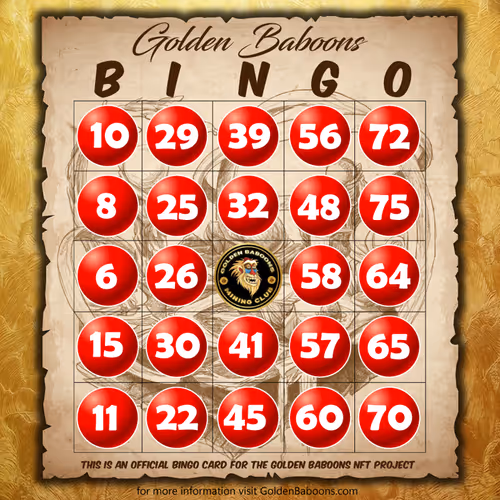Golden Baboons Bingo