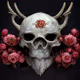 Dark Skulls in roses