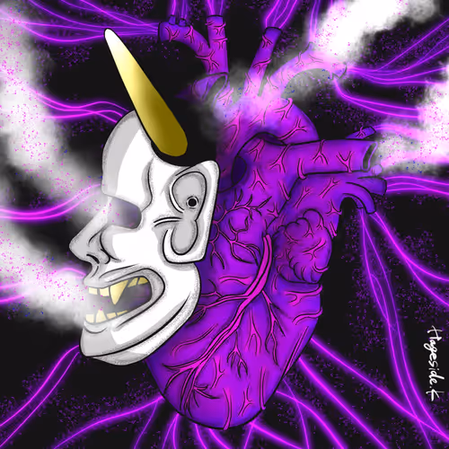 "Noh Mask + Heart