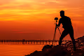 silhouette  sunset.