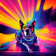 Psychedelic Neon Cyber Dogs