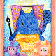 Red and Blue berry Tarot Card