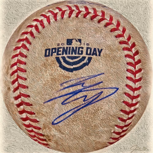 Game Used Baseball Photo Art